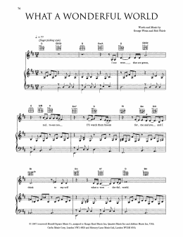 page one of What A Wonderful World (Piano, Vocal & Guitar Chords (Right-Hand Melody))