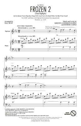 page one of Frozen 2 (Choral Highlights) (arr. Mac Huff) (SAB Choir)