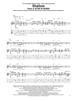 page one of Shallow (from A Star Is Born) (Guitar Tab)