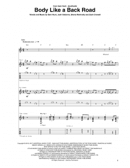 page one of Body Like A Back Road (Guitar Tab)