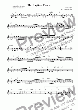 page one of The Ragtime Dance - Lead Sheet
