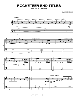 page one of Rocketeer End Titles (Easy Piano)