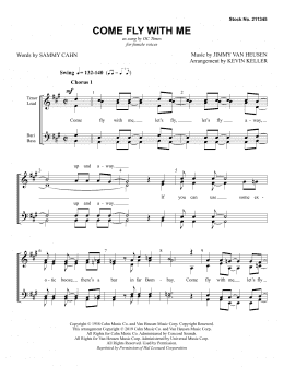 page one of Come Fly with Me (arr. Kevin Keller) (SSAA Choir)