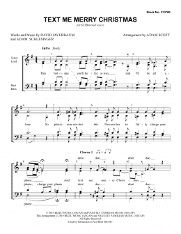 page one of Text Me Merry Christmas (arr. Adam Scott) (SATB Choir)