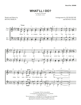 page one of What'll I Do? (arr. Ed Waesche and Renee Craig) (SSAA Choir)