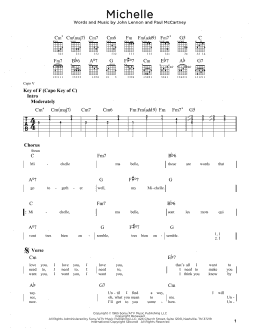 page one of Michelle (Guitar Rhythm Tab)