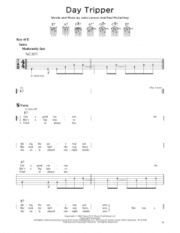 page one of Day Tripper (Guitar Rhythm Tab)