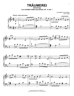 page one of Traumerei (Dreaming), Op. 15, No. 7 (Very Easy Piano)