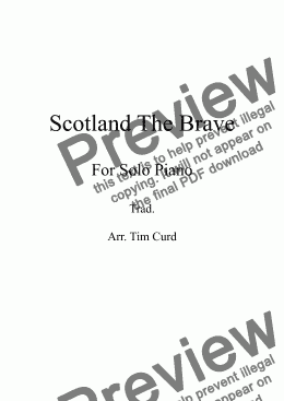 page one of Scotland The Brave for Solo Piano