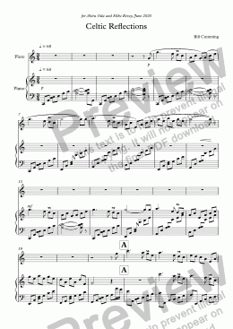 page one of "Celtic Reflections" for Flute and Piano