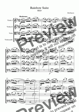 page one of Rainbow Suite - String Quartet
