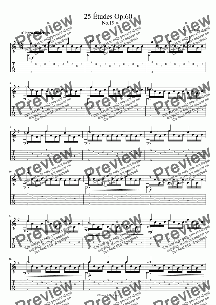 page one of 25 Etudes Op.60 No.19 (for Print)