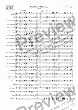 page one of The First Nowell (Noel) - Concert Band