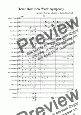 page one of Theme from New World Symphony