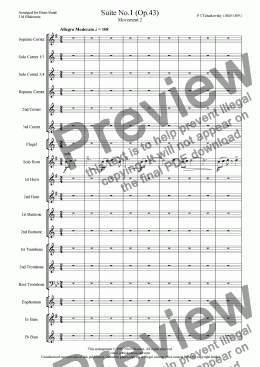 page one of Suite No1 (Brass Band)