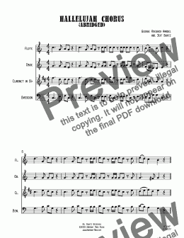 page one of Hallelujah Chorus (Abridged)