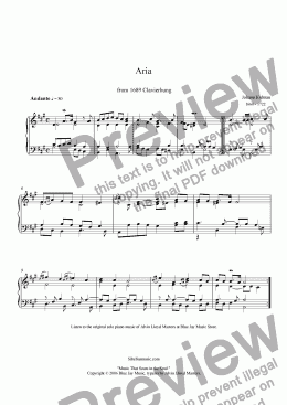 page one of Kuhnau's Aria
