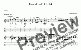 page one of Grand Solo Op.14 (for Tablet)