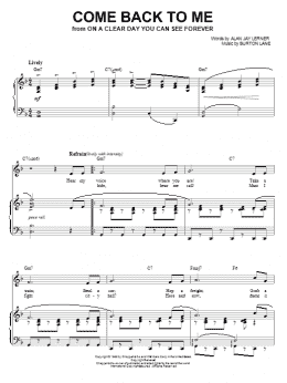 page one of Come Back To Me (Piano, Vocal & Guitar Chords (Right-Hand Melody))