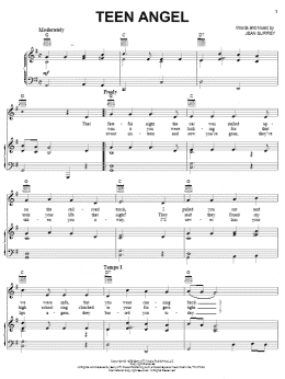 page one of Teen Angel (Piano, Vocal & Guitar Chords (Right-Hand Melody))