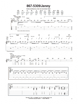 page one of 867-5309/Jenny (Guitar Tab)