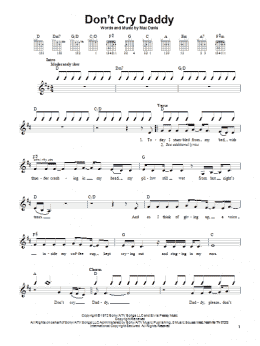 page one of Don't Cry Daddy (Easy Guitar)