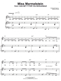page one of Miss Marmelstein (Piano, Vocal & Guitar Chords (Right-Hand Melody))