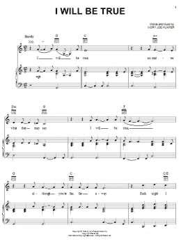 page one of I Will Be True (Piano, Vocal & Guitar Chords (Right-Hand Melody))