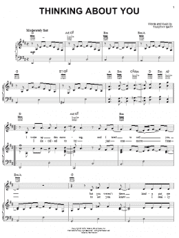 page one of Thinking About You (Piano, Vocal & Guitar Chords (Right-Hand Melody))