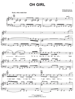 page one of Oh Girl (Piano, Vocal & Guitar Chords (Right-Hand Melody))