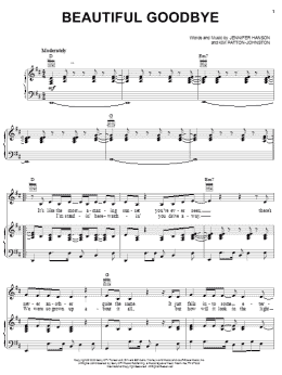 page one of Beautiful Goodbye (Piano, Vocal & Guitar Chords (Right-Hand Melody))