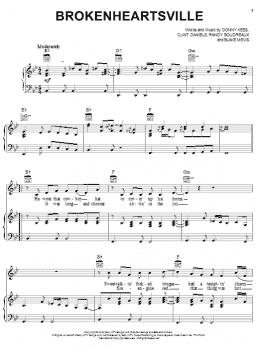 page one of Brokenheartsville (Piano, Vocal & Guitar Chords (Right-Hand Melody))