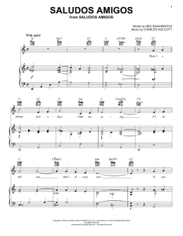 page one of Saludos Amigos (Piano, Vocal & Guitar Chords (Right-Hand Melody))