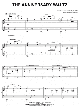 page one of The Anniversary Waltz (Piano Solo)