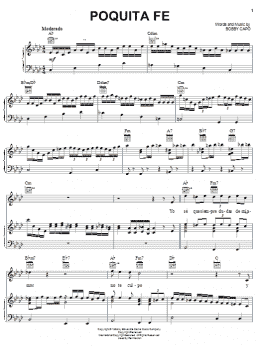 page one of Poquita Fe (Piano, Vocal & Guitar Chords (Right-Hand Melody))