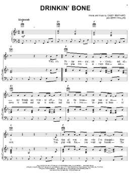 page one of Drinkin' Bone (Piano, Vocal & Guitar Chords (Right-Hand Melody))
