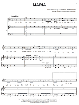 page one of Maria (Piano, Vocal & Guitar Chords (Right-Hand Melody))