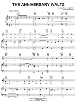page one of The Anniversary Waltz (Piano, Vocal & Guitar Chords (Right-Hand Melody))