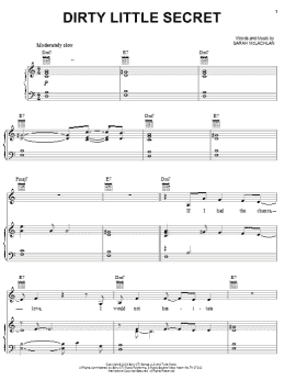 page one of Dirty Little Secret (Piano, Vocal & Guitar Chords (Right-Hand Melody))