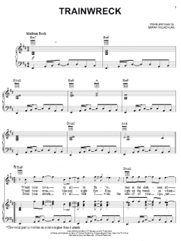page one of Train Wreck (Piano, Vocal & Guitar Chords (Right-Hand Melody))