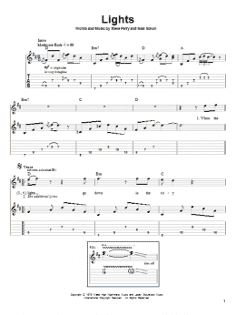 page one of Lights (Guitar Tab (Single Guitar))