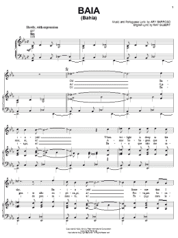page one of Baia (Bahia) (Piano, Vocal & Guitar Chords (Right-Hand Melody))