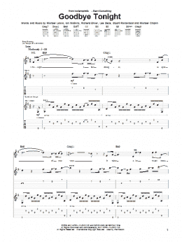 page one of Goodbye Tonight (Guitar Tab)
