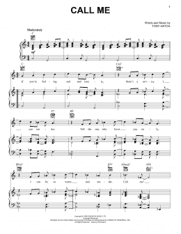 page one of Call Me (Piano, Vocal & Guitar Chords (Right-Hand Melody))