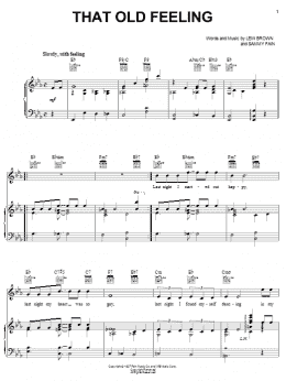 page one of That Old Feeling (Piano, Vocal & Guitar Chords (Right-Hand Melody))