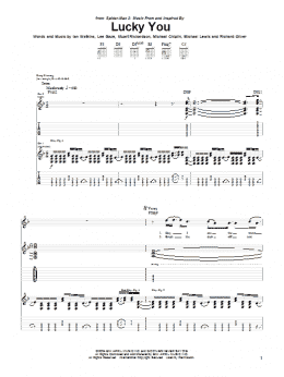 page one of Lucky You (Guitar Tab)