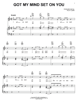 page one of Got My Mind Set On You (Piano, Vocal & Guitar Chords (Right-Hand Melody))
