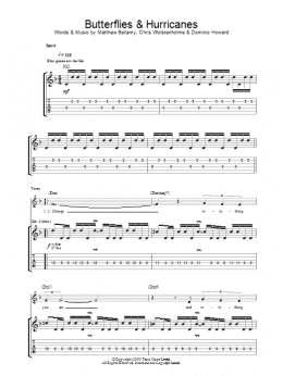 page one of Butterflies And Hurricanes (Guitar Tab)