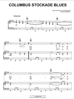 page one of Columbus Stockade Blues (Piano, Vocal & Guitar Chords (Right-Hand Melody))