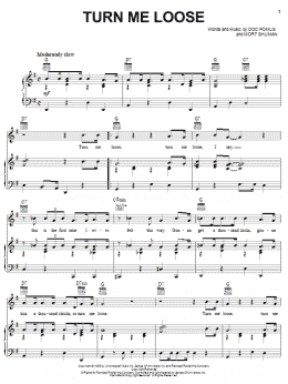 page one of Turn Me Loose (Piano, Vocal & Guitar Chords (Right-Hand Melody))